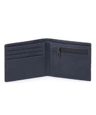 PIQUADRO  TIROS Wallet in recycled fabric, with coin purse blue - Men&rsquo;s Wallets - 2