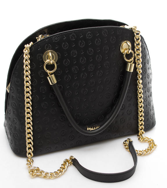 Heritage Embossed Handbag; with shoulder strap Black - Women&rsquo;s Bags