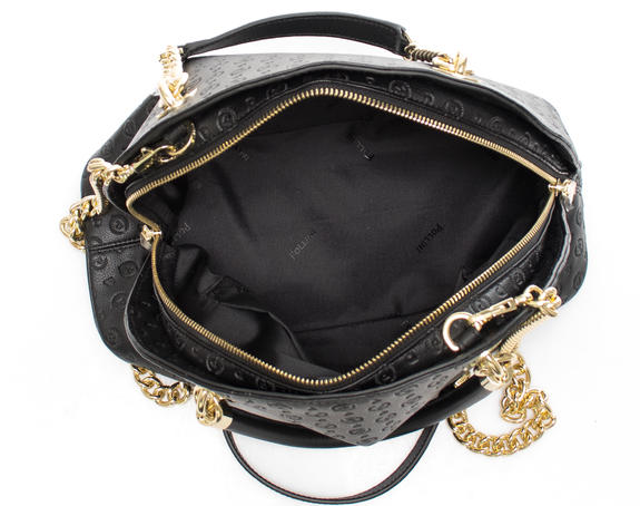 Heritage Embossed Handbag; with shoulder strap Black - Women&rsquo;s Bags