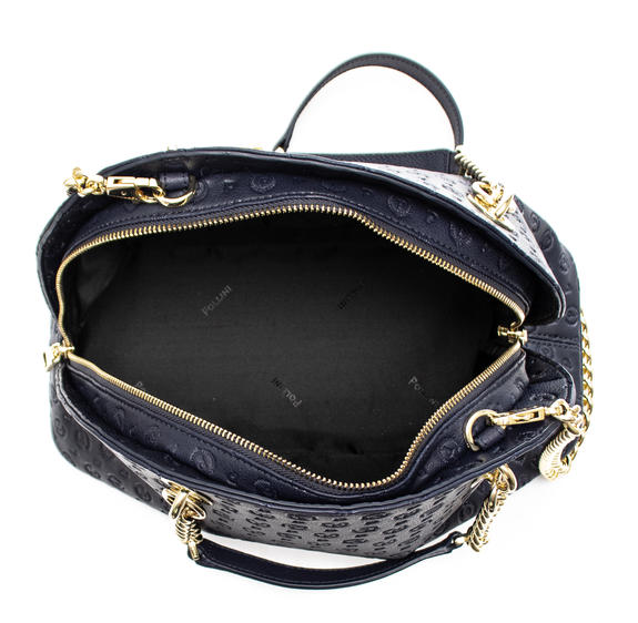 Heritage Embossed Handbag; with shoulder strap blue - Women&rsquo;s Bags
