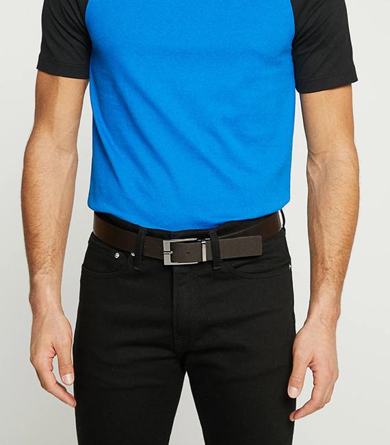 LOGO Reversible belt BLACK / DARK BROWN - Belts