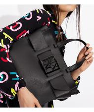 ARMANI EXCHANGE A|X BUCKLE Hand shopper, with shoulder strap Black - Women’s Bags - 5