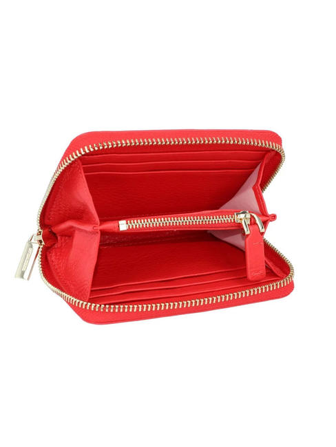  METALLIC SOFT Mini wallet in leather POLISH RED - Women&rsquo;s Wallets