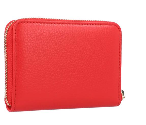  METALLIC SOFT Mini wallet in leather POLISH RED - Women&rsquo;s Wallets
