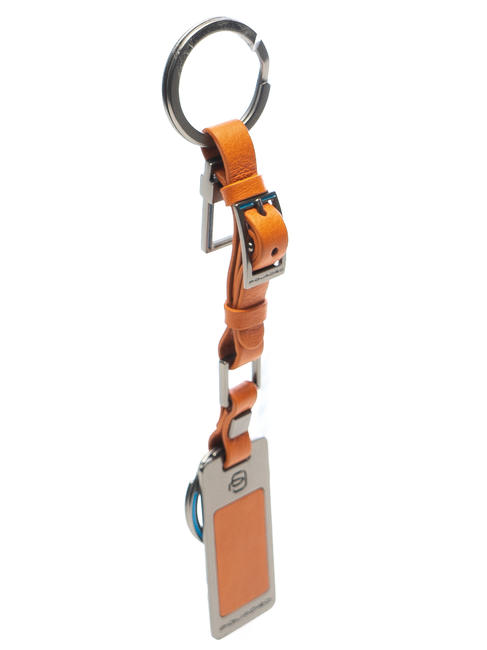  WASSILY Charm Keychain in leather and metal ORANGE - Key holders