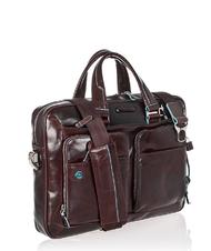 PIQUADRO folder BLUE SQUARE line, 14 "PC holder MAHOGANY - Work Briefcases - 2