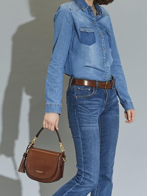  PEARLDISTRICT Mini bag by hand, with shoulder strap BROWN - Women’s Bags