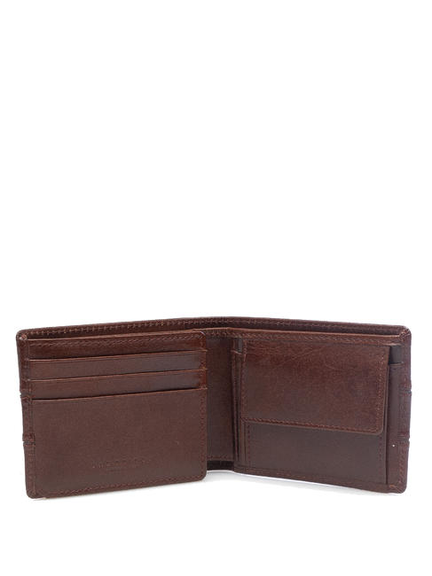 VACCHERECCIA Wallet with flap, in leather BROWN - Men’s Wallets