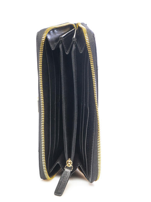 VIGNA  Zip around leather wallet Black Gold - Women’s Wallets