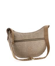 BORBONESE LUNA BAG MIDDLE ECO LINE LUNA Shoulder bag in jet fabric op Beiger sea - Women&rsquo;s Bags - 2