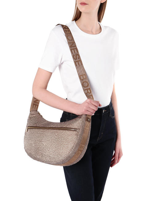 LUNA BAG MIDDLE ECO LINE LUNA Shoulder bag in jet fabric op Beiger sea - Women&rsquo;s Bags