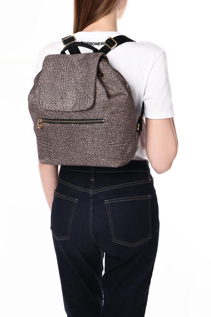 MEDIUM ECO LINE Medium backpack in fabric OP / NATURAL / BLACK - Women&rsquo;s Bags