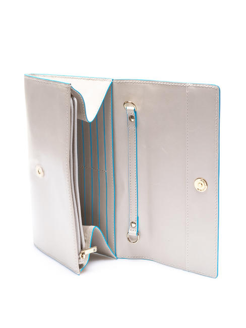 CAMPIONARIO - BLUE SQUARE Clutch wallet in leather white - Women&rsquo;s Wallets