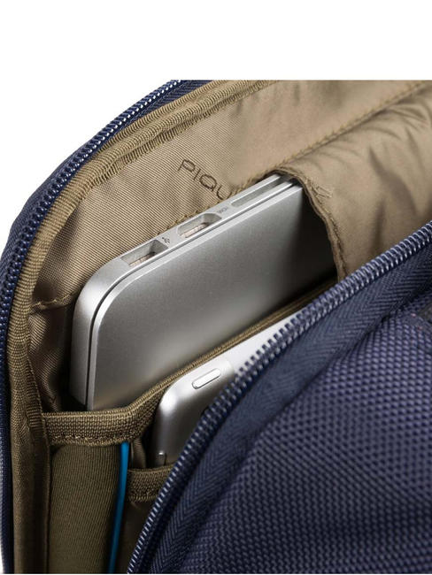 BRIEF 2 laptop backpack and ipad holder in recycled fabric blue - Laptop backpacks