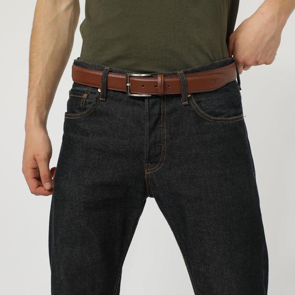 belt CLASSIC, in hammered leather COGNAC - Belts