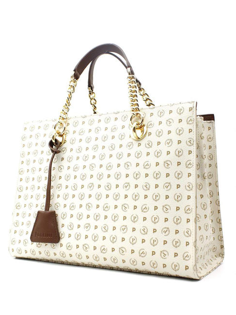 Tapiro Handbag; with shoulder strap ivory / brown - Women&rsquo;s Bags