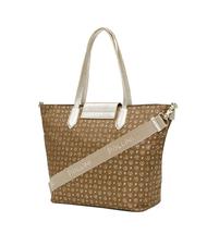 POLLINI HERITAGE SOFT HERITAGE SOFT Shopping bag, with shoulder strap heritage soft nylon bag brown / gold - Women&rsquo;s Bags - 3