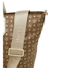 POLLINI HERITAGE SOFT HERITAGE SOFT Shopping bag, with shoulder strap heritage soft nylon bag brown / gold - Women&rsquo;s Bags - 4