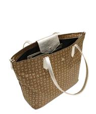 POLLINI HERITAGE SOFT HERITAGE SOFT Shopping bag, with shoulder strap heritage soft nylon bag brown / gold - Women&rsquo;s Bags - 5