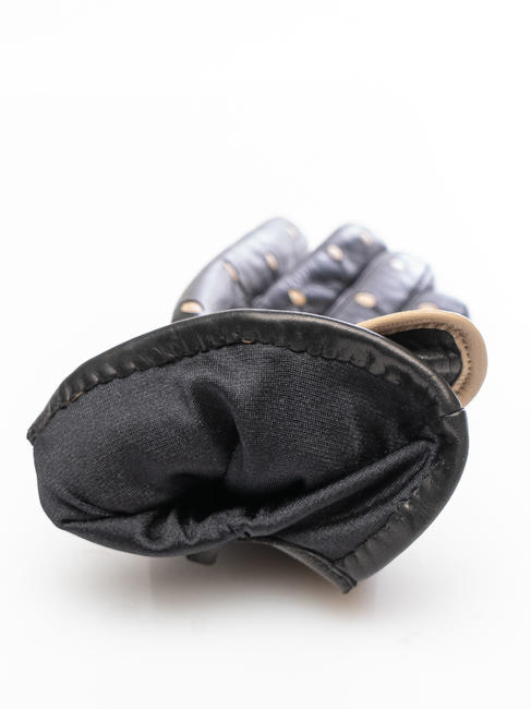 guanto in pelle pois e fiocchetto  Black - Gloves