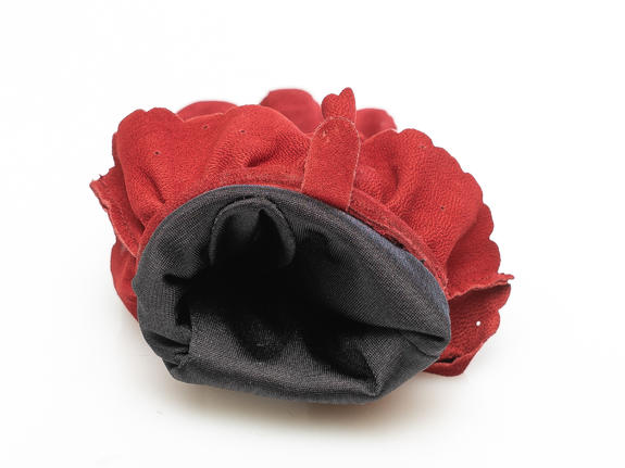 guanto con rouche in suede  bordeaux - Gloves