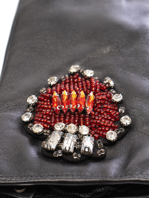 guanto con cuore strass  Black - Gloves