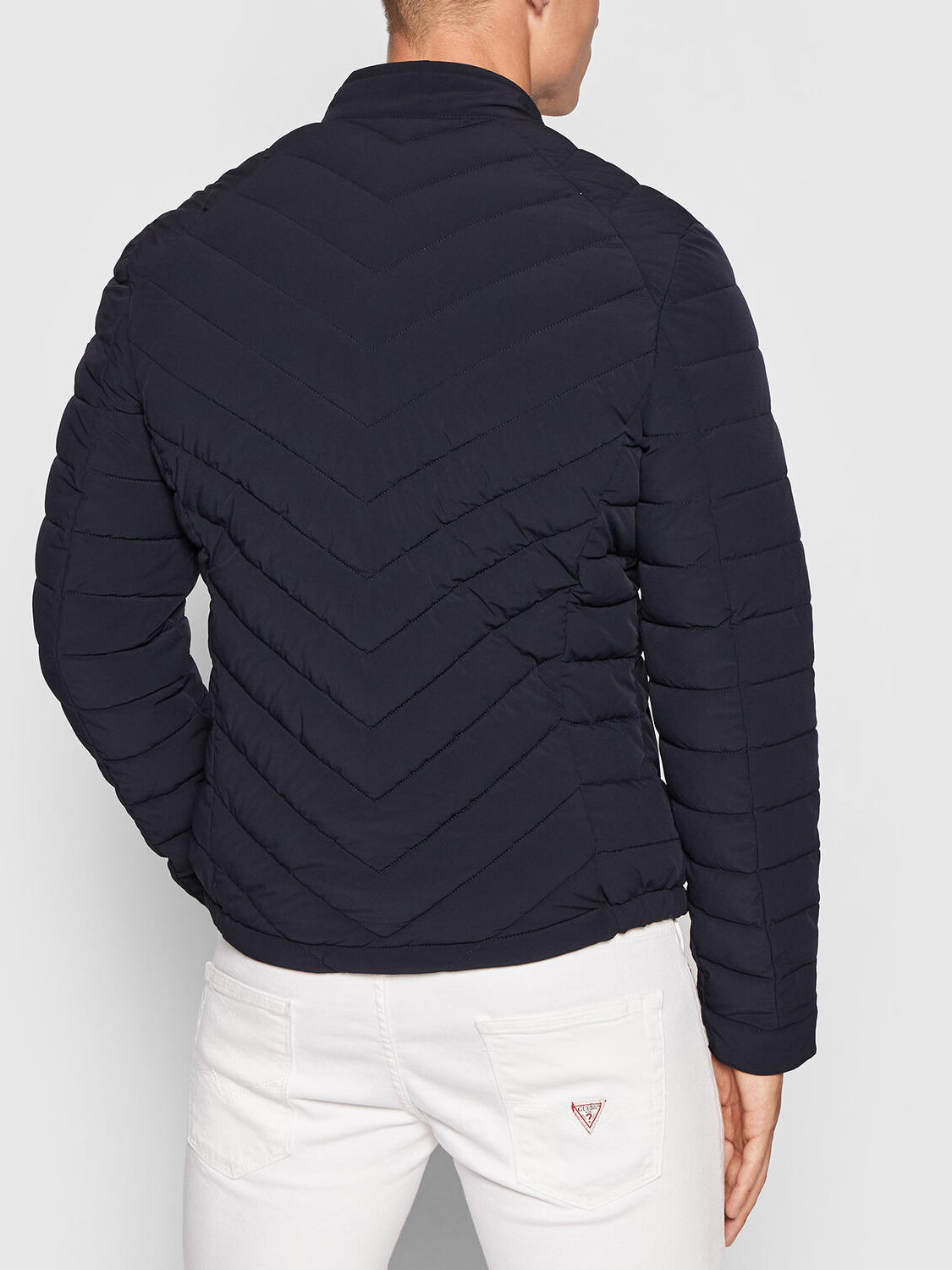 Guess Super Fitted Padded Quilted Jacket Smartblue Buy At Outlet Prices!