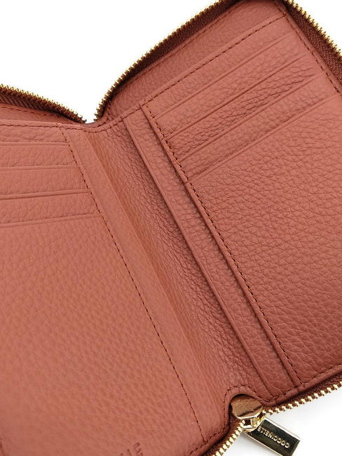 METALLIC SOFT Medium zip around leather wallet cinnam - Women&rsquo;s Wallets