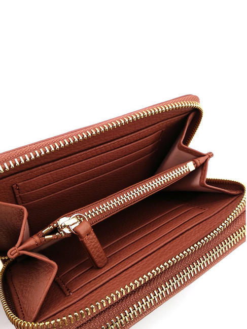 METALLIC SOFT Medium zip around leather wallet cinnam - Women&rsquo;s Wallets
