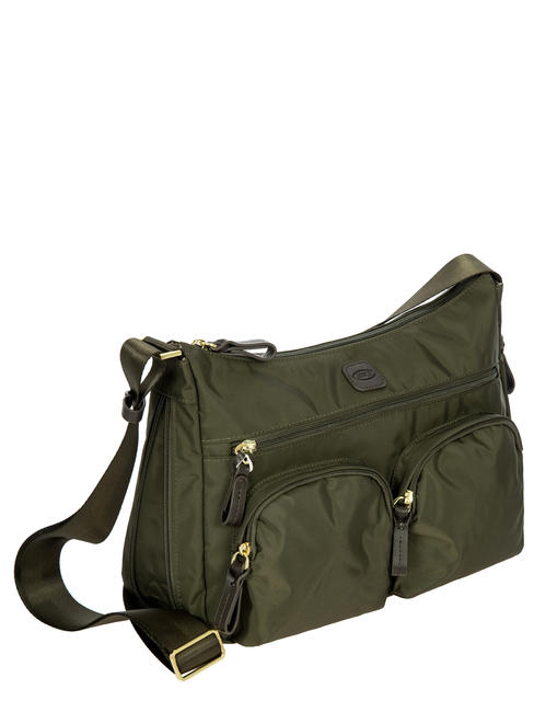 X-BAG Shoulder bag, expandable olive / dark brown - Women’s Bags