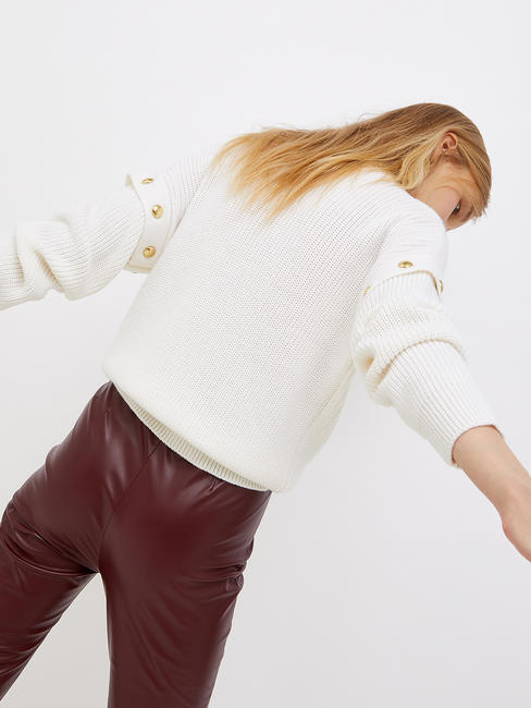   High neck sweater with studs bialana - Women's Sweaters