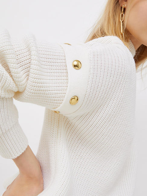   High neck sweater with studs bialana - Women's Sweaters