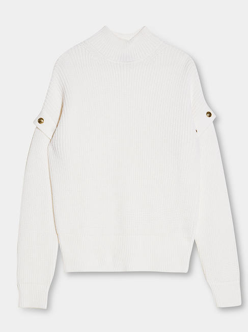   High neck sweater with studs bialana - Women's Sweaters