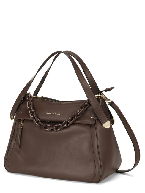 POLLICINO Bag with leather shoulder strap BROWN - Women&rsquo;s Bags