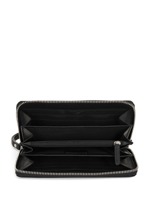 BASIC Large zip around wallet in leather Black - Women&rsquo;s Wallets