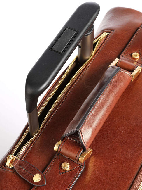STORY Hand luggage trolley, in leather BROWN - Hand luggage