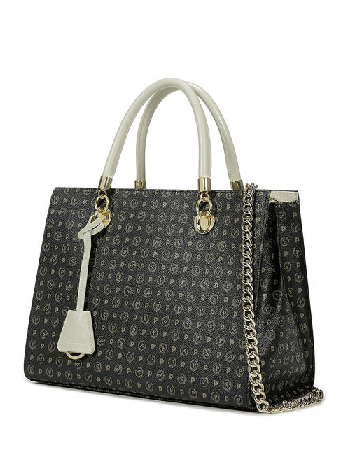 Tapiro Handbag; with shoulder strap Black / Ivory - Women&rsquo;s Bags