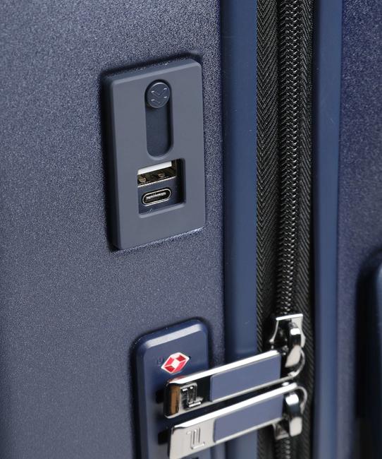 ROADSTER Hand luggage trolley, expandable blue - Hand luggage
