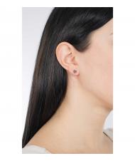 AMEN COCCOLE LUXURY Rose silver earrings and black zircons - Earrings