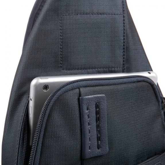 P16 Single shoulder tablet holder backpack CHECK / BLUE - Over-the-shoulder Bags for Men