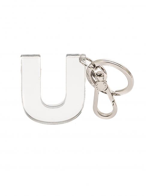 LETTERA U Plexiglass and metal key ring SILVER - Key holders