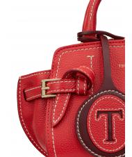 TRUSSARDI GITA Bicolor Hand micro bag with shoulder strap coral / bordeaux - Women&rsquo;s Bags - 4