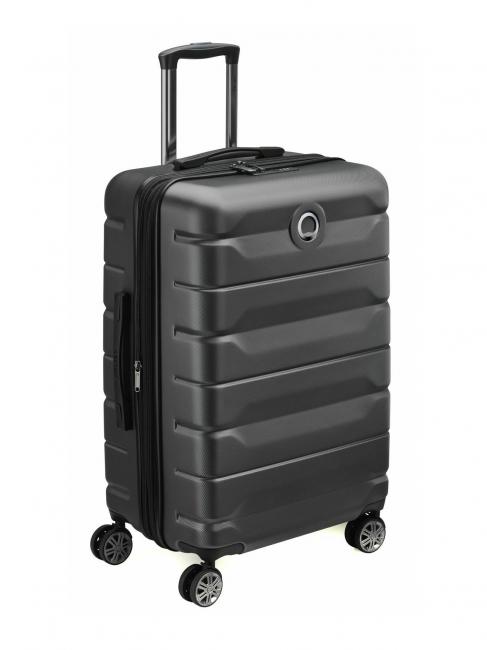 AIR ARMOUR Medium Spinner Trolley, Expandable black - Rigid Trolley Cases