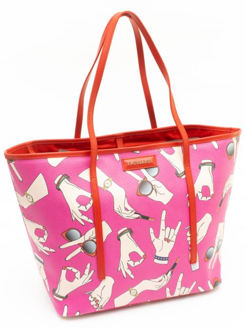 Shopping bag con stampa all over  Fuchsia - Women’s Bags
