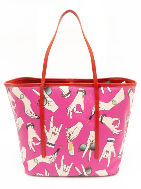 Shopping bag con stampa all over  Fuchsia - Women’s Bags