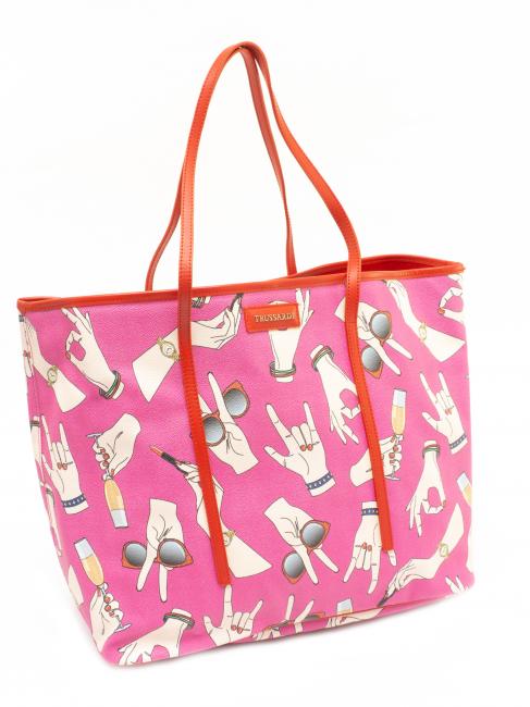 Shopping bag maxi con stampa all over  Fuchsia - Women’s Bags