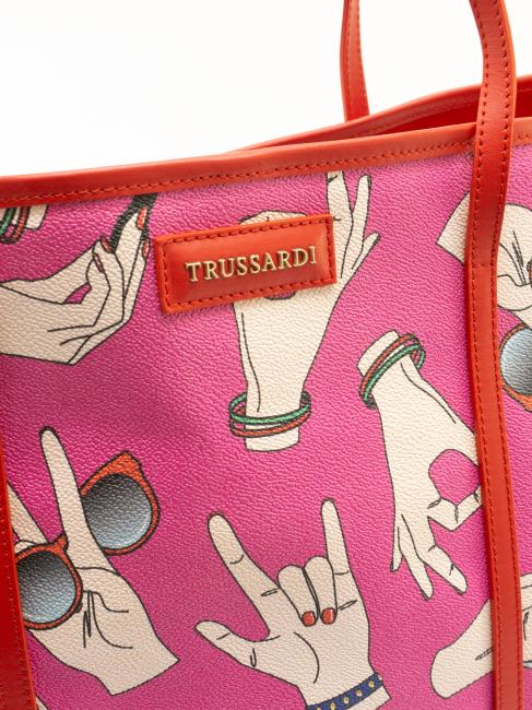 Shopping bag maxi con stampa all over  Fuchsia - Women’s Bags