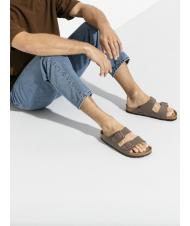 BIRKENSTOCK ARIZONA BIRKO-FLOR NUBUK Slipper sandal mocca - Unisex shoes - 7