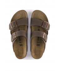 BIRKENSTOCK ARIZONA BIRKO-FLOR NUBUK Slipper sandal mocca - Unisex shoes - 4