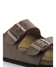 BIRKENSTOCK ARIZONA BIRKO-FLOR NUBUK Slipper sandal mocca - Unisex shoes - 6